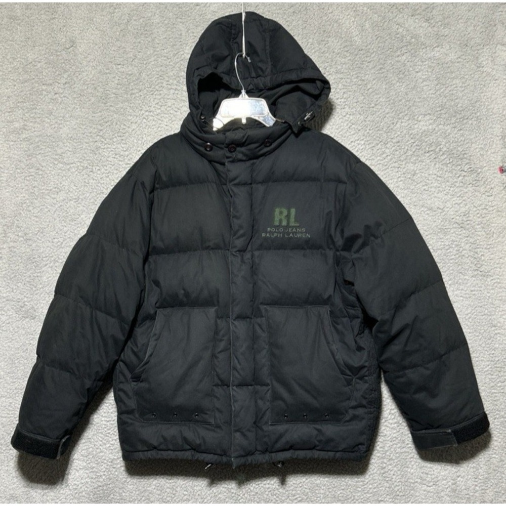 Ralph Lauren Jacket Down Parka Polo Jeans Co Puffer Coat With Hood Ski Snow Sz L